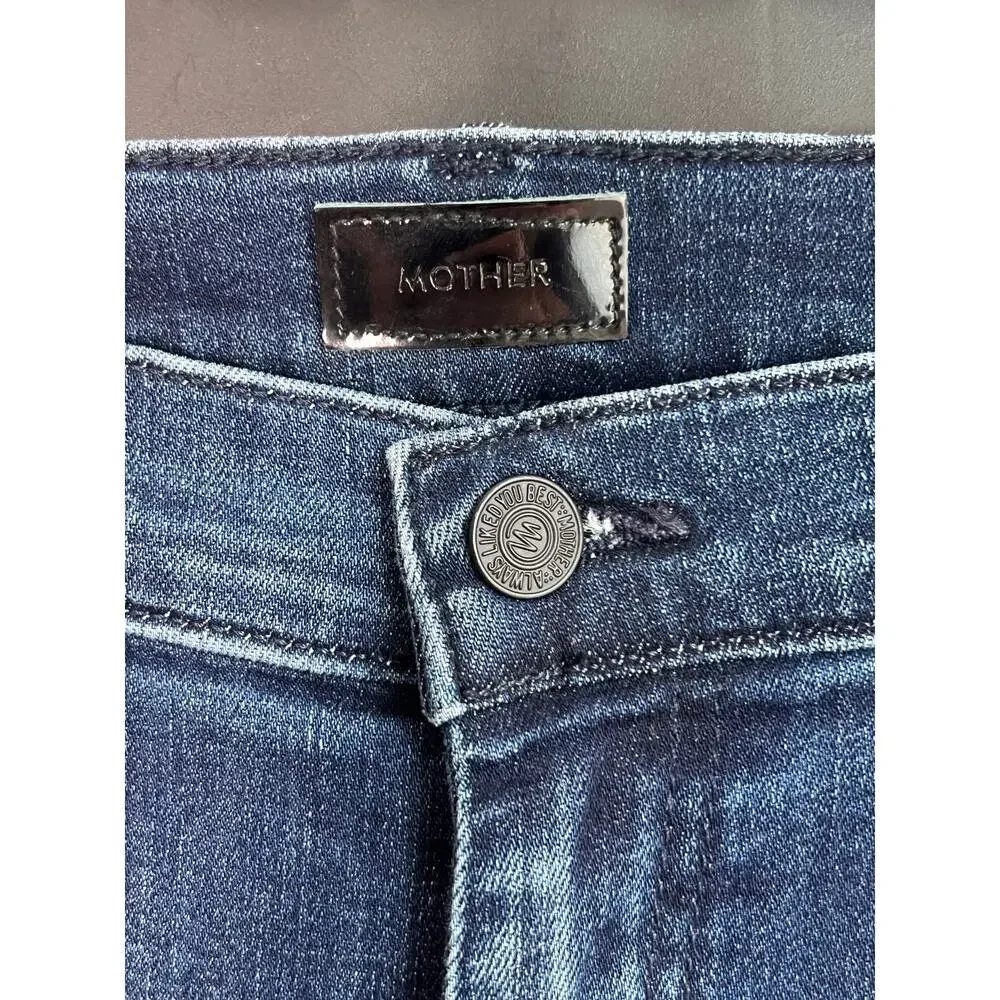 MOTHER  The Weekender Mid Rise Fray Flare Jeans Mint Condition Women's Size 33 - Picture 5 of 12